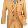 3 Piece Plaid Suit - Orange Mens Plaid Suit