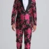 Mens Big And Tall Tuxedo -Pink And Black Tuxedo