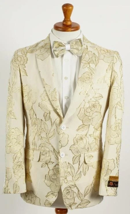 Mens Big And Tall Tuxedo -Ivory And Gold Tuxedo 1 Mens Big And Tall Tuxedo -Ivory And Gold Tuxedo