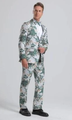 Mens Big And Tall Tuxedo -White And Gold Tuxedo