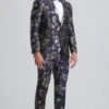 Mens Big And Tall Tuxedo -Navy And Gold Tuxedo