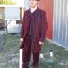 Mens Pinstripe Zoot Suit With Matching Shoes Suit Black And Hot Red