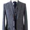 1930s Fashion Tweed ~ Herringbone Pattern- Mens 1930 Suit -1930s Tuxedo - Blue Suit