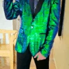 Emerald GreenSequin Blazer - Mens Shiny Sport Coat - Party Jacket - Prom Tuxedo $189