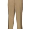 "Men's Wool Feel Regular Fit Dress Pants - Khaki Flat Front Style"