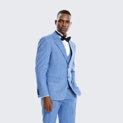 Light Blue Pinstripe Suit -Alberto Nardoni Shop light blue pinstripe suit 2