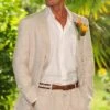 Linen Groom Suit - Off White Linen Suit