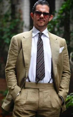 Linen Groom Suit - Tan Linen Suit