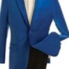Wholesale Mens Jackets - Wholesale Blazer - Royal Blue 2 Button Velvet Blazer