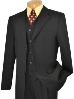 Men's Classic Single Breasted 3 Piece Suit Colors Black