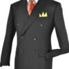 Black Double Breasted Regular Fit Suit