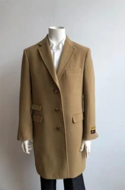 Men's Wool Car Camel Topcoat