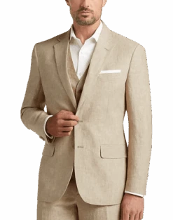 Mens Beige Linen Suit