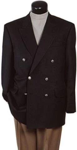 Mens Black Double Breasted Blazer Black Six Button Double Breasted Suits Blazer Jacket Coat