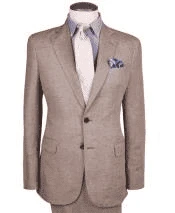 Mens Dark Tan Linen Suit 1 Mens Dark Tan Linen Suit