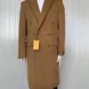 Mens Full Length Wool And Cashmere Overcoat - Winter Topcoats - Camel~Khaki