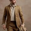 Mens Khaki Linen Suit
