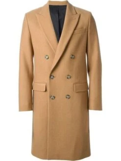 Mens Overcoat - Mens Long Wool Topcoats- Topcoat For Men-Mens Double Breasted Overcoat Camel Double Breasted Coat