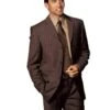 Mens Brown Single Breasted Linen Suit