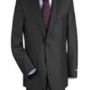 Mens Gray Two Button Linen Suit