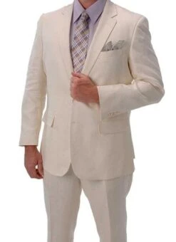 Mens Off White Linen Suit