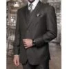 Mens Olive 3 Piece 2 Button Italian Designer Suit