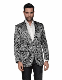 Mens Paisley-100 Charcoal Wholesale Blazers