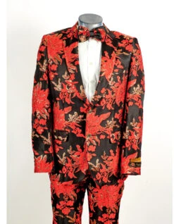 Mens Prom Tuxedo Suit Black, Red Prom Suit