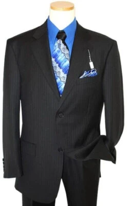 Mens Black Suits - Mens Suits Pasadena - Slim Flat Front Pants Suits