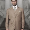 Mens Suits Regular Fit - Wool Suit - Pleated Pants Bronze Suit$199