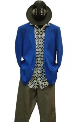 Mens Summer Blazer - Alberto Nardoni Brand Men's 2 Buttons Linen Cobalt Royal Blue Blazer