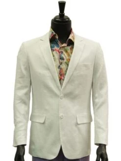 Mens Summer Blazer - Cream - Off White - Ivory Designer Fashion Dress Casual Blazer On Sale Linen Casual Blazer - Summer Blazer