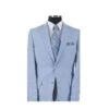 Mens Summer Blazer - Two Button With Elbow Patch Sleeve Light Blue Men's Linen Summer Suit Or Blazer Or Sportcoat