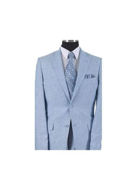 Mens Summer Blazer - Two Button With Elbow Patch Sleeve Light Blue Men's Linen Summer Suit Or Blazer Or Sportcoat 1 Mens Summer Blazer - Two Button With Elbow Patch Sleeve Light Blue Men's Linen Summer Suit Or Blazer Or Sportcoat