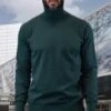 Suit And Turtleneck Combo - Turtleneck Prom Outfits - Prom TurtleneckHunter Green Suit