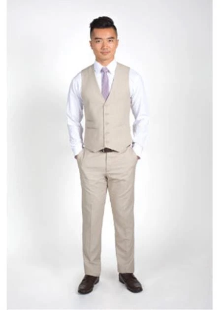 Mens Tan Groomsmen Suits 3 Mens Tan Groomsmen Suits - Image 3