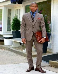 Mens Winter Suits - Mens Brown Tweed Suit