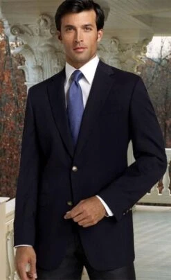 Wholesale Mens Jackets - Wholesale Blazer -Navy BlueFour-button Blazer