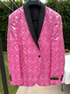 Men’s Hot Pink Paisley Tuxedo Blazer With Black Shawl Lapel Fuchsia Color Dinner Jacket Perfect For Prom 11 Men’s Hot Pink Paisley Tuxedo Blazer With Black Shawl Lapel Fuchsia Color Dinner Jacket Perfect For Prom -Alberto Nardoni Shop original 6c3b4ea9 3599 42d6 96ca 5adab6e1bbbf