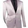 "Sharkskin Suit Men's Slim Fit Satin For Prom 2025 & Wedding In Blush Pink"