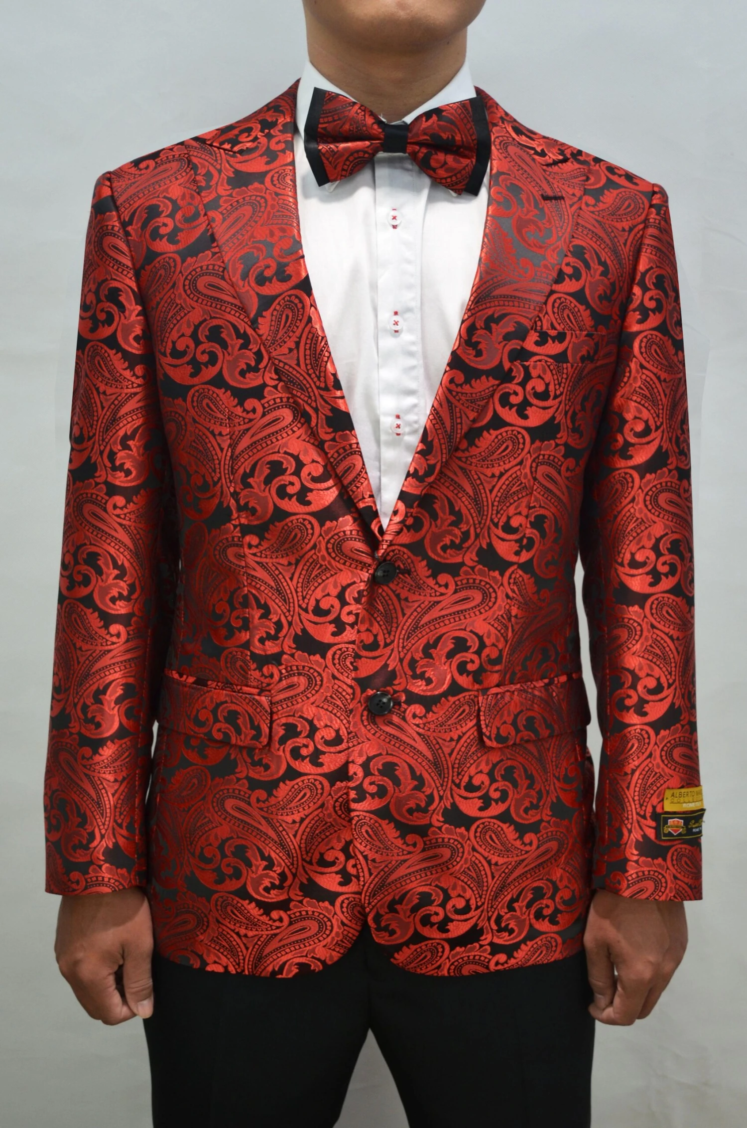 Paisley-100 Red - Mens Wholesale Blazers 1 Paisley-100 Red - Mens Wholesale Blazers