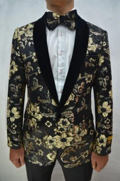 Paisley-300 Black/Gold - Mens Wholesale Blazers