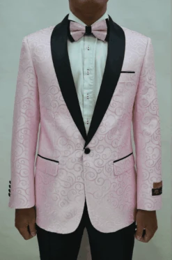 Paisley-300 Pink/Black - Mens Wholesale Blazers