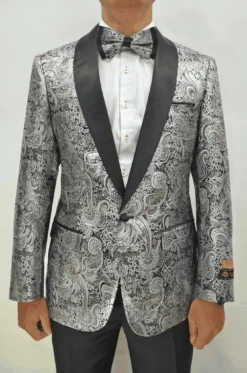 Paisley-300 Silver/Black - Mens Wholesale Blazers