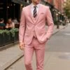 Men’s Pink 3-Piece Slim Fit Suit – Formal Wedding And Prom Outfit With Vest