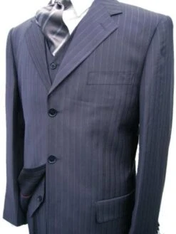 Plus Size Mens Suits - Plus Size Business Suits Navy.Pinstripe