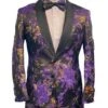 Prom Tuxedo For Men -Floral Prom Suit - Vienna-Purple/Black