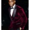 Mens Velvet Blazer - Velvet Jacket Big And Tall Mens Tuxedos Velvet Jacket - Big And Tall Dinner Jacket Bowtie Included - For Big Guys
