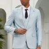 Mens Stacy Adams Suit - Stacy Adams Suit Men's Grey Blue Summer Suit With Peak Lapel Vest