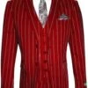 Mafia Outfit - Mobster Outfit - Italian Costume - Red Six Button Suit